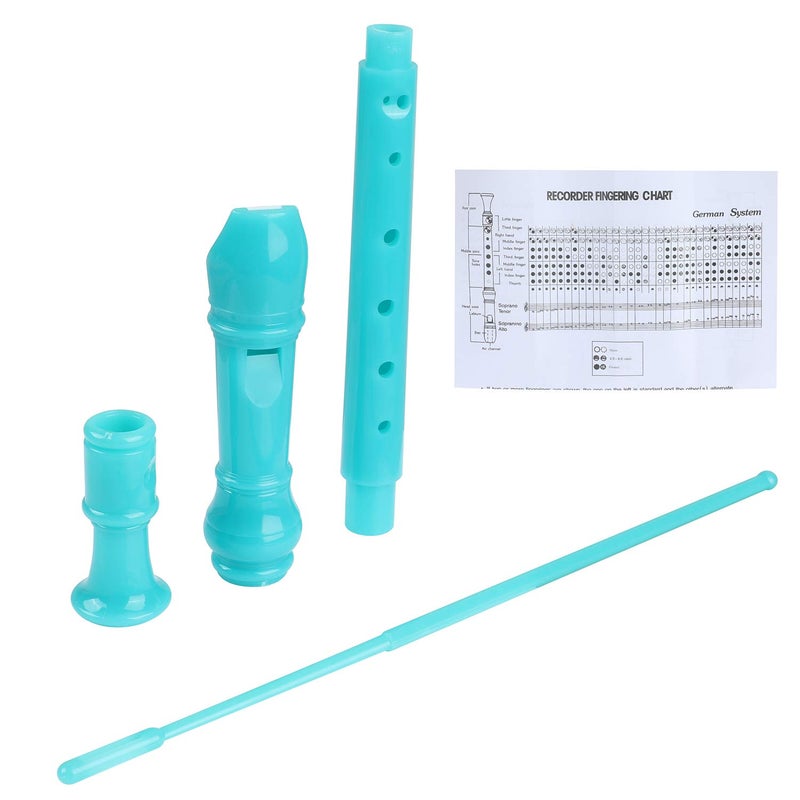 EastyGold Soprano Recorder Descant Flauta Recorder 8 Hole ABS Clarinet German Style Treble flute C Key for Kids Children With Fingering Chart Instructions with Cleaning Rod Bag green - Image 2